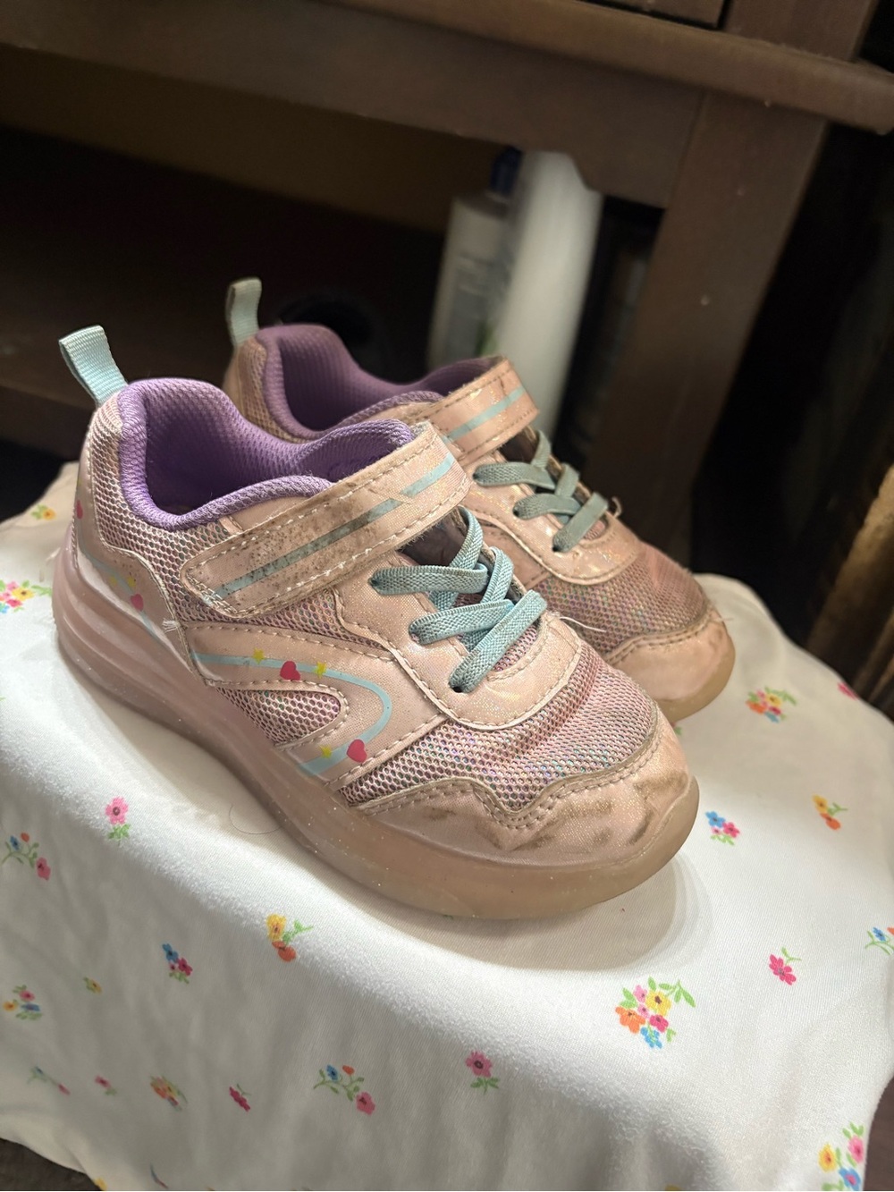 Kids Light Pink & Lavender Athletic Sneakers